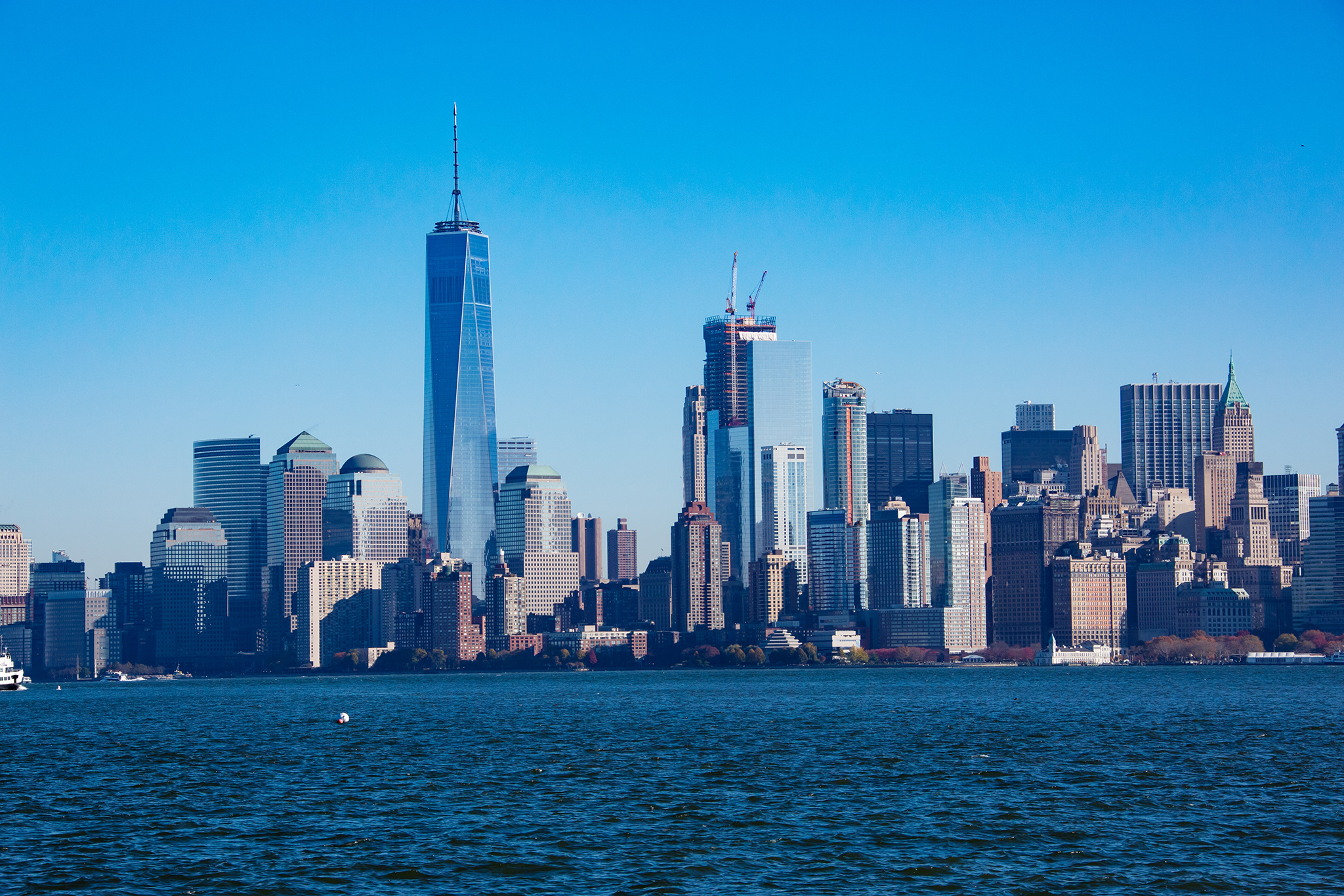 Blick von Liberty Island nach Manhattan